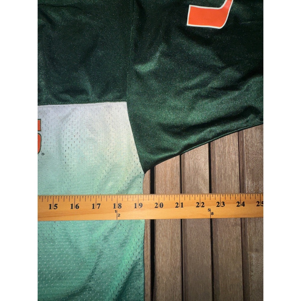 Vintage Miami Hurricanes Canes #1 Fade Mesh Football Jersey Youth L 14-16 - Picture 4 of 9